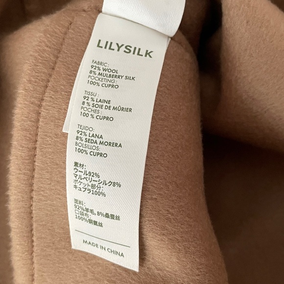 Lilysilk Double-Faced Silk Wool Blend Coat - Picture 9 of 9